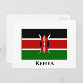 Kenia (Kenyan) Vlag Briefkaart (Voorkant / Achterkant)