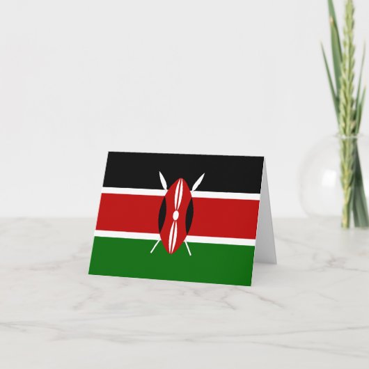 Kenia (Kenyan) Vlag Kaart (Voorkant)