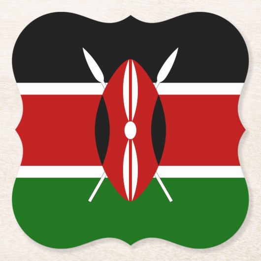 Kenia (Kenyan) Vlag Kartonnen Onderzetters (Voorkant)