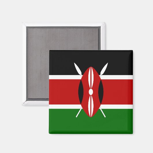 Kenia (Kenyan) Vlag Magneet (Voorkant / Achterkant)