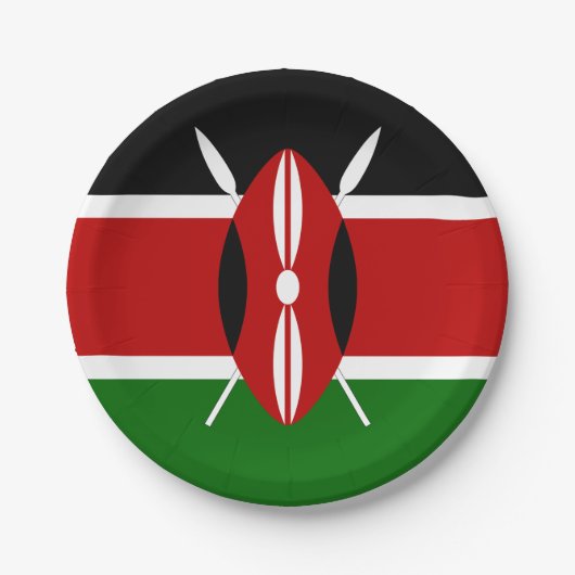Kenia (Kenyan) Vlag Papieren Bordje (Voorkant)