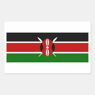Kenia/Kenyan-vlag Rechthoekige Sticker