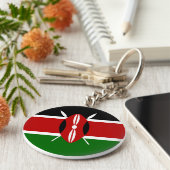 Kenia (Kenyan) Vlag Sleutelhanger (Zijkant)