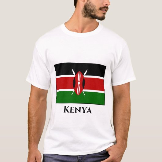 Kenia (Kenyan) Vlag T-shirt (Voorkant)