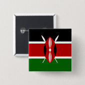 Kenia (Kenyan) Vlag Vierkante Button 5,1 Cm (Voorkant /achterkant)