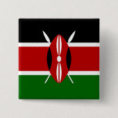 Kenia (Kenyan) Vlag Vierkante Button 5,1 Cm (Voorkant)