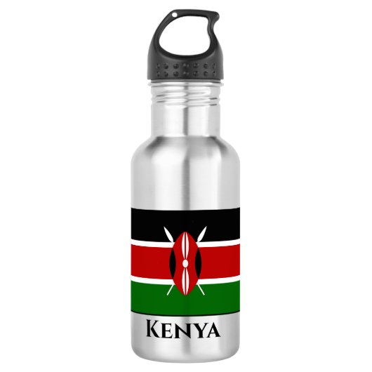 Kenia (Kenyan) Vlag Waterfles (Voorkant)