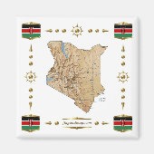 Kenia Map + Flags Magnet (Voorkant)