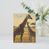 Kenia Masai Mara Giraffes Reizen Briefkaart (Staand voorkant)