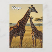 Kenia Masai Mara Giraffes Reizen Briefkaart (Voorkant)