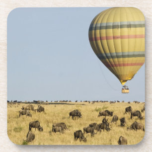 Kenia, Masai Mara. Toeristen varen in een heteluch Drankjes Onderzetter