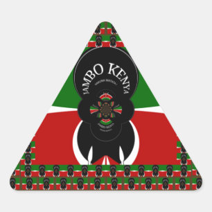 Kenia Mooie rug rood groen etnische harten tribal Sticker