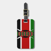 Kenia Naadloze Miniatuur Vlaggen Grens Lijsten Art Bagagelabel (Voorkant verticaal)