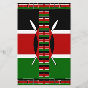 Kenia Naadloze Miniatuur Vlaggen Grens Lijsten Art Briefpapier