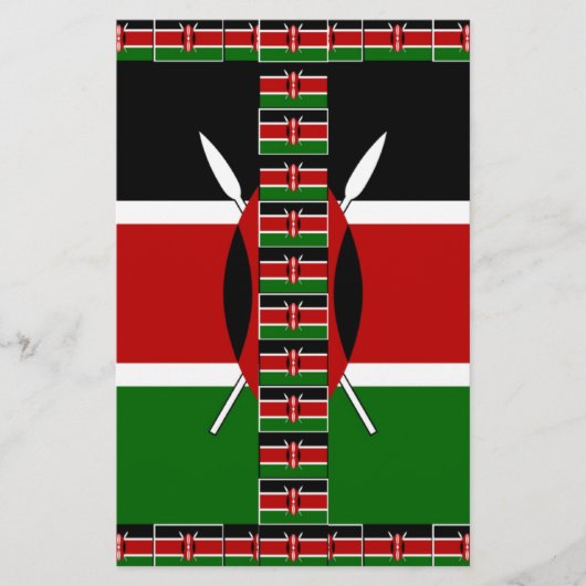 Kenia Naadloze Miniatuur Vlaggen Grens Lijsten Art Briefpapier (Voorkant)