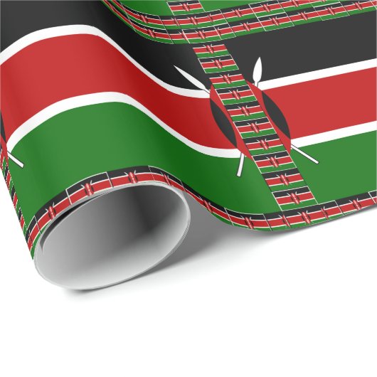 Kenia Naadloze Miniatuur Vlaggen Grens Lijsten Art Cadeaupapier (Rol Hoek)