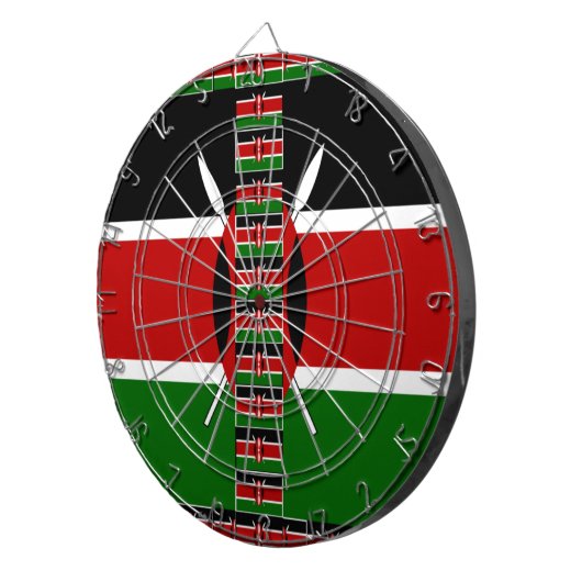 Kenia Naadloze Miniatuur Vlaggen Grens Lijsten Art Dartbord (Voorkant Rechts)