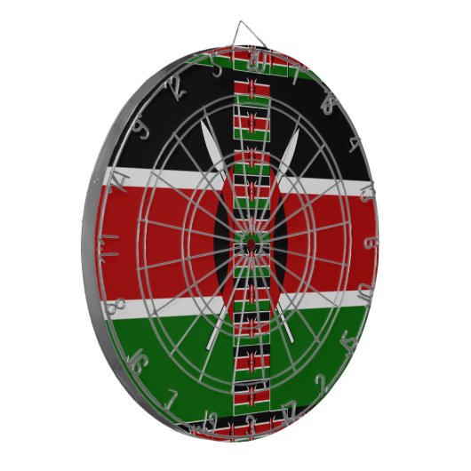 Kenia Naadloze Miniatuur Vlaggen Grens Lijsten Art Dartbord (Voorkant Links)