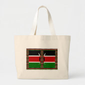 Kenia Naadloze Miniatuur Vlaggen Grens Lijsten Art Grote Tote Bag (Voorkant)