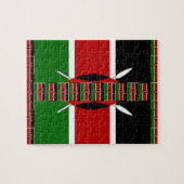 Kenia Naadloze Miniatuur Vlaggen Grens Lijsten Art Legpuzzel (Horizontaal)