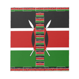 Kenia Naadloze Miniatuur Vlaggen Grens Lijsten Art Notitieblok