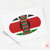 Kenia Naadloze Miniatuur Vlaggen Grens Lijsten Art Ovale Sticker (Envelop)