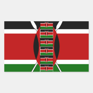 Kenia Naadloze Miniatuur Vlaggen Grens Lijsten Art Rechthoekige Sticker