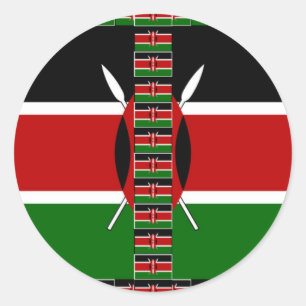 Kenia Naadloze Miniatuur Vlaggen Grens Lijsten Art Ronde Sticker