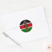 Kenia Naadloze Miniatuur Vlaggen Grens Lijsten Art Ronde Sticker (Envelop)