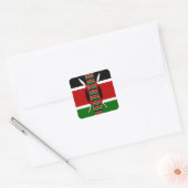 Kenia Naadloze Miniatuur Vlaggen Grens Lijsten Art Vierkante Sticker (Envelop)