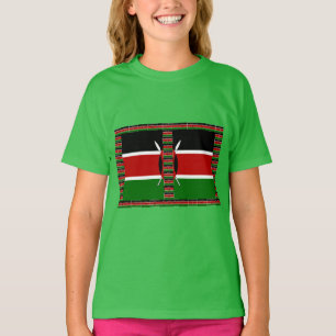 Kenia Naadloze Miniatuur Vlaggen Rand Frames Kunst T-shirt