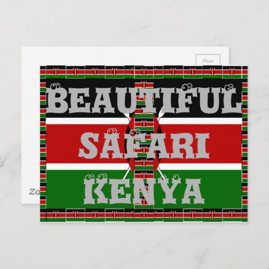 Kenia Nairobi Briefkaart Horizontale Sjabloon (Voorkant / Achterkant)