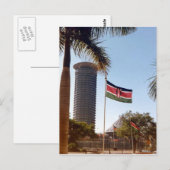 Kenia - Nairobi - De vlaggen en palmen Briefkaart (Voorkant / Achterkant)