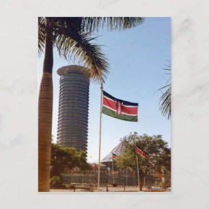 Kenia - Nairobi - De vlaggen en palmen Briefkaart