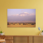 Kenia: Nationaal park Amboseli, Olifanten Canvas Afdruk (Insitu (Woonkamer))