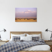 Kenia: Nationaal park Amboseli, Olifanten Canvas Afdruk (Insitu (Slaapkamer))