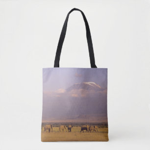 Kenia: Nationaal park Amboseli, Olifanten Tote Bag