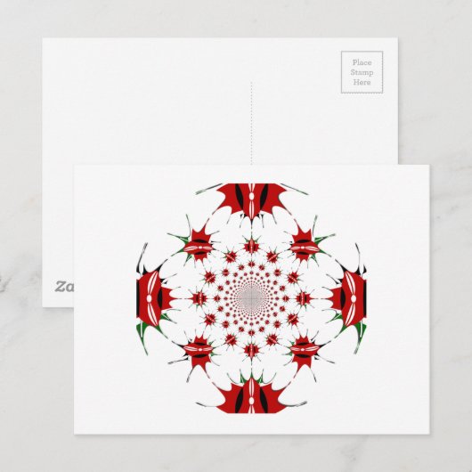 Kenia Nationaal Vlaggenschild Kaleidoscoop Patroon Briefkaart (Voorkant / Achterkant)