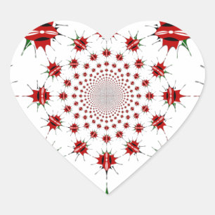 Kenia Nationaal Vlaggenschild Kaleidoscoop Patroon Hart Sticker