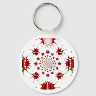 Kenia Nationaal Vlaggenschild Kaleidoscoop Patroon Sleutelhanger