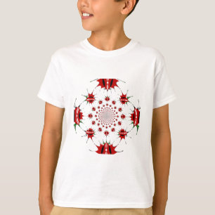Kenia Nationaal Vlaggenschild Kaleidoscoop Patroon T-shirt