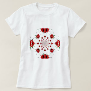 Kenia Nationaal Vlaggenschild Kaleidoscoop Patroon T-shirt