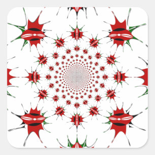 Kenia Nationaal Vlaggenschild Kaleidoscoop Patroon Vierkante Sticker