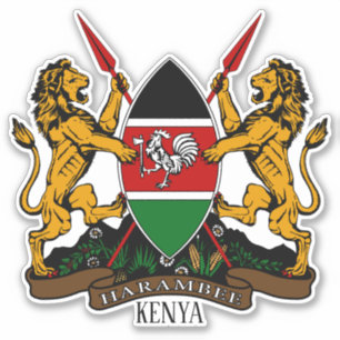 Kenia Nationaal wapen Patriottisch Sticker