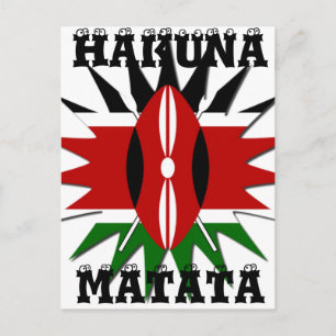 Kenia National Flag Black Red Green past zich aan Briefkaart