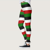 Kenia National Flag Colors Horizontal Striped Leggings (Links)