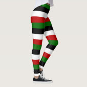 Kenia National Flag Colors Horizontal Striped Leggings (Rechts)
