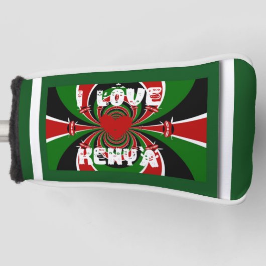 Kenia National Flag kleuren Golfheadcover (Voorkant)