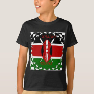 Kenia Nationale vlag Kleuren Patroon Art Design T-shirt