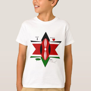 Kenia Nationale vlag Kleuren Patroon Art Design T-shirt